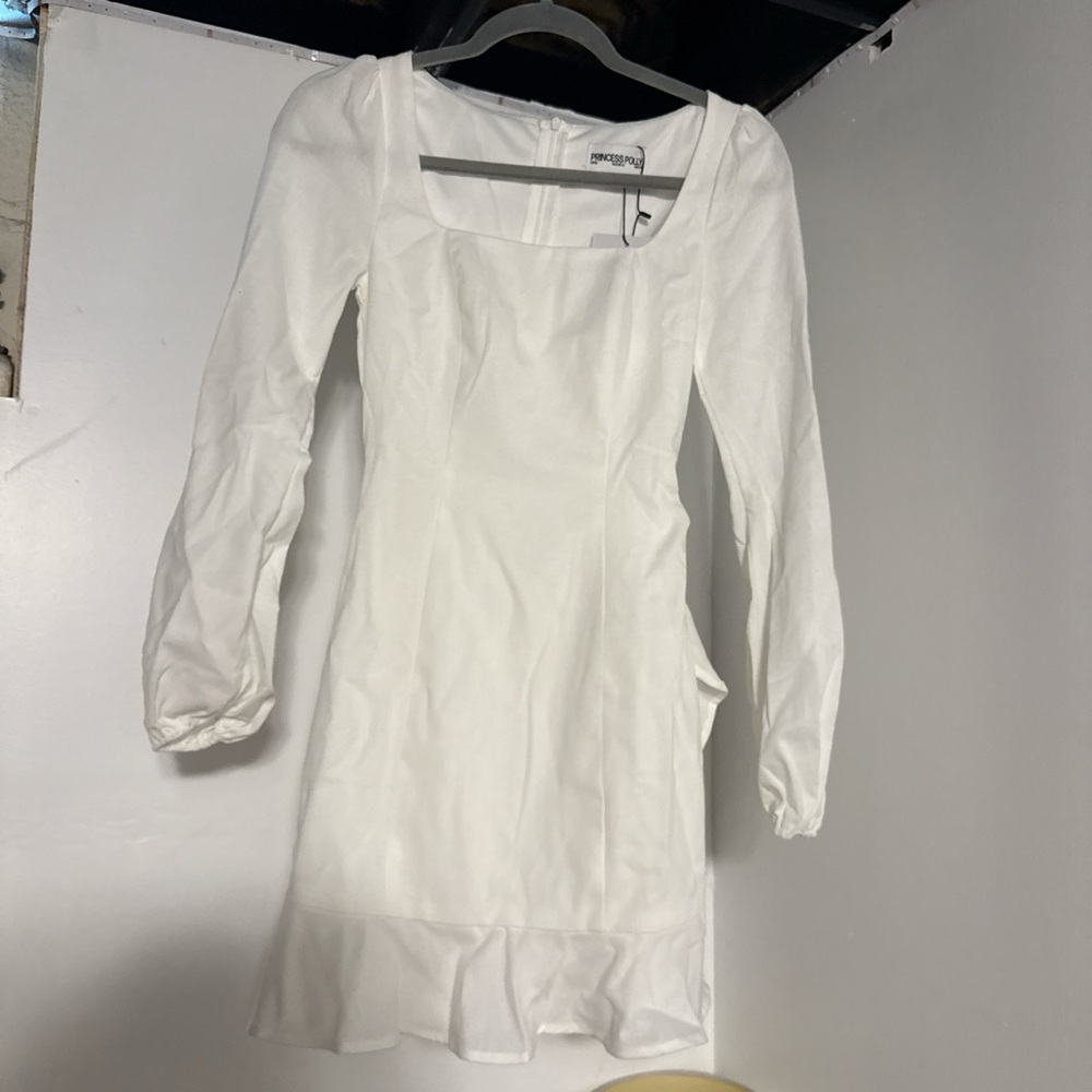 Princess Polly White Long Sleeve Dress